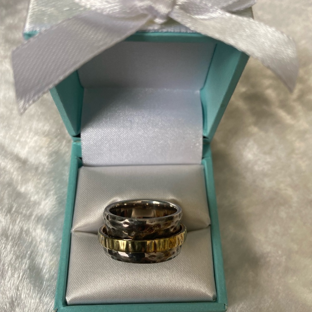 🍀Silpada Sterling Silver & 14K Gold-Plated Hammered Ring